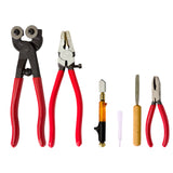 17cm Steel Glass Cutting Tools with Rubber Tips for Stained Glass Work Mosaic Tile Hand Tool Files Red
