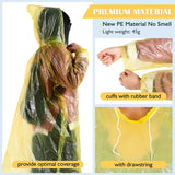 40Pack Rain Poncho Family Pack Emergency Rain Ponchos Disposable Rain Poncho Waterproof Poncho Drawstring Hood For Adult