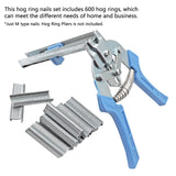 Hog Ring Pliers Repair Hand Tools Wire Fencing 600PCS Hog Rings Nails M-shaped Ring Nail for Animal Pet Cages Fencing
