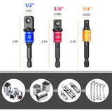 Flexible Drill Extension Hex Shank Drill Nut Driver Bit Set, 3Pcs Universal Socket Adapter Set, Screwdriver Bit Set