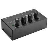 Eu Plug,Ha400 Ultra-Compact 4 Channels Mini Audio Stereo Headphone Amplifier With Power Adapter Black