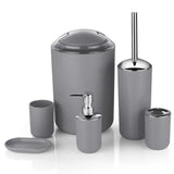 Nordic 6Pcs Black Bathroom Accessories Toothbrush Holder Bin Soap Dish Dispenser Tumbler Toilet Brush Toilet Bathroom Set #A