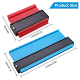 2 Pack Contour Gauge,10 inch Widen and 5 inch Contour Duplication Gauge, Gauge Measure Ruler for Corners and Contoured