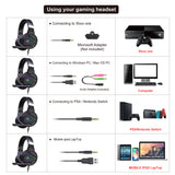 USB Headset Wired Gaming Headphone 3.5mm Jack 7.1 with Microphone RGB LED for PC Notebook Laptop Xbox PS4 Switch Gamer Earphone
