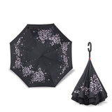 2021 Folding Long Shank Double Layer Inverted Umbrella Windproof Reverse C-Hook male golf umbrella reverse Umbrellas For Women