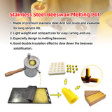Portable Stainless Steel Beeswax Melting Pot Melting Pot Candle Making Pouring Pot Wax Melter Pot Beekeeping Tools
