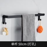 Towel Hanger Wall Mounted Towel Rack Bathroom Space Aluminum Black Grey Towel Bar Rail Towel Holder  Bathroom Accessories
