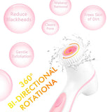 Facial Cleansing Brush With 3 Bi-directional Spin Brush Heads  Waterproof Face Spa System Deep Scrubbing Skin Care Face Massager