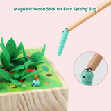 Radish Bug Game Wooden Magnetic Carrot Harvest and Crawler Catch Game Parent-Child Intercation Baby Educational Toys for Kids