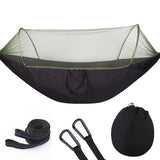 Outdoor Large Camping Hammock with Mosquito Net 2 Person Pop-up Parachute Lightweight Hanging Hammocks Tree Straps Swing Hammock