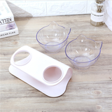 Cat Food Bowl Double single Transparent AS Material Non-slip Food Bowl With Protection Cervical Transparent protect cat neck