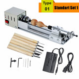 Upgraded Mini Lathe Beads Polisher Machine DIY CNC Machining for Table Woodworking DIY Tool Lathe Standard Set DC 12V-24V 96W