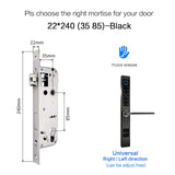 Waterproof European Style TTlock Bluetooth fingerprint access electronic Smart door lock For Aluminum Glass Door
