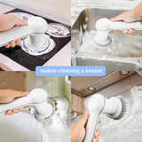 Electric Spin Scrubber,With 4 Replaceable Cleaning Brush Heads For Bathroom Kitchen Toilet Bathtub Tile Sink Wall