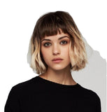 Wig women's short hair European and American gradient color chemical fiber headgear