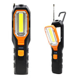 USB Rechargeable LED Flashlight Work Light Lamp LEDs Torch Support Stand Swivel Hook for Camping Workshop Car Repair