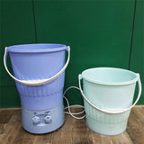 220V Mini Electric Clothes Washing Machine Portable Multifunctional Socks Clothes Washing Machine Semi-automatic With 2 Buckets