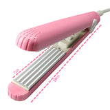 Portable Hair culer A mini hair iron pink corrugated plate electric curling  curl modelling tools