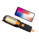USB Rechargeable LED Flashlight Work Light Lamp LEDs Torch Support Stand Swivel Hook for Camping Workshop Car Repair
