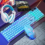 4 in 1 Gaming Keyboard Wired Mouse Headphone Mouse Pad Kit RGB Backlight Keyboard Gamer Ergonomic Mause Mousepad Headset Combos