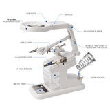 Magnifying Glass Soldering Iron With LED Light Storage Box 3X 4.5X 25X Helping Hand Rework Station Repair Welding Tools