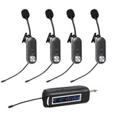 Wireless Lavalier Microphone System 4 Channel Wireless Lavalier Microphone for iPhone DSLR Camera YouTube Podcast Vlog A