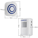 1 Set EU/US Plug Smart Door Bell Motion Sensor Wireless Doorbell Alert Secure System Alarm Doorbell 38 Chimes Door Ring Receiver