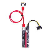 Ver009S PCI-E Riser Card 1X-16X Extender with 4 Solid Capacitors Dual-6pin 4 Pin Graphics Extension ETH Mining Powered Riser