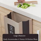 Wall Mounted Folding Waste Bin Kitchen Cabinet Door Hanging Trash Bin Garbage Car Trash Can Wall Mounted Foldable Cleaning