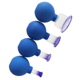 1 Boxed of 4pcs Vacuum Cupping Cups Portable Back Body Massager Suction Vacuum Can for Men Women (Blue)
