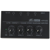 Eu Plug,Ha400 Ultra-Compact 4 Channels Mini Audio Stereo Headphone Amplifier With Power Adapter Black