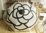 Luxury brands High Quality Camellia automatic umbrella rain women men folding UV sun transparent sunshade umbrellas