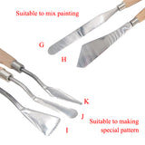 11Pcs Palette Texture Drawer Student Tool Scraper Pigment watercolor Spatula artist Painter Paint Art Oil Mix Scrape Draw