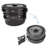 Outdoor Camping Teapot Pot Hiking Picnic Teapot Set Portable Cookware Combination Aluminum Tableware with Tea Cup