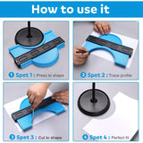 2 Pack Contour Gauge,10 inch Widen and 5 inch Contour Duplication Gauge, Gauge Measure Ruler for Corners and Contoured