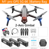 2021 New M1 pro drone HD mechanical 2-Axis gimbal camera 4K HD Camera 1.6KM control distance 5G wifi gps system supports TF card
