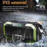 Multifunctional Bluetooth Speaker Radio Solar Hand Crank Dynamo Powered FM/AM Weather Radio IPX6 Outdoor Flashlight SOS Speaker