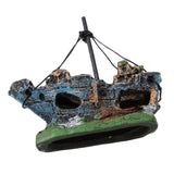 Aquarium Ornaments Wreck Sunk Ship Sailing Boat Destroyer Fish Tank Cave Decor Fish Tank Aquarium Decoration Accessories