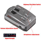 YASOKRO V9 Vehicle Radar Detector (English/Russian ) 360 Degree Car Trucker Speed Sensor Voice Alert Warning 16 Band LED Display
