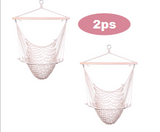 2pcs Nordic Cotton Rope Hammock Chair Indoor Outdoor Kids Swing Bed Garden Beach Single Hammock