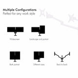 Dual Monitor Desk Mount Stand,Full Motion Monitor TV Mounting for 17-32inches 2 Screens, Aluminum 360 Rotating Monitor Holder