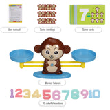Math Match Game Board Toys Monkey Match Balancing Scale Number Balance Game Kids Educational Toy to Learn add and subtract