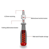11 in 1 Screwdriver Set,Magnetic Ratchet Screwdriver with 180°, Two-Way Ratchet Screwdriver with Flat, Tri-Point, Torx