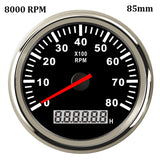 8000 rpm Tachometer Boat Car Marine Tacho Gauge with LCD Hourmeter 85mm Tachometer Diesel &amp;Gasoline Engine RPM Gauge 9~32V