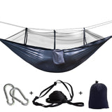 Portable Mosquito Net Hammock Tent Adjustable Straps and Carabiner Double Wild Outdoor Sleeping and Resting Hammock 260*130cm