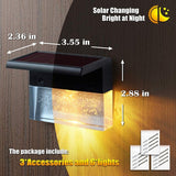 6PCS LED Solar Light Deck Light Fence Light Solar LED Step Light Outdoor Garden Lights Colorful Street Lamp Stair Lights