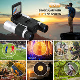12x32 Digital Binoculars Camera Telescope 2 Inch Rotating LCD Display 5MP Video Photo Recorder with for Bird Watching Football