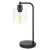 Industrial Press Control Table Lamps Bedside Nightstand Reading Lamps with Glass Shade for Bedroom Living Room US Plug
