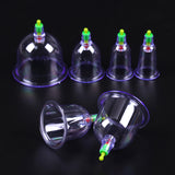 Vacuum Cupping Body Massager Cups Jar Set Plastic Vacuum Suction Therapy Cupping Cans For Massage 6PCS/Set