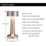 Retro Bar Coffee Table Lamp LED Desktop Night Light Rechargeable Touch Sensor Wireless Restaurant Bedroom Decor Lighting Fixture